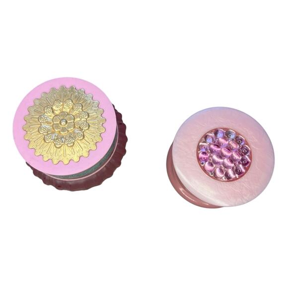 Avon Other - Vintage Pink Avon Cream Jars Floral Themes Satin Glass and Ceramic collectible